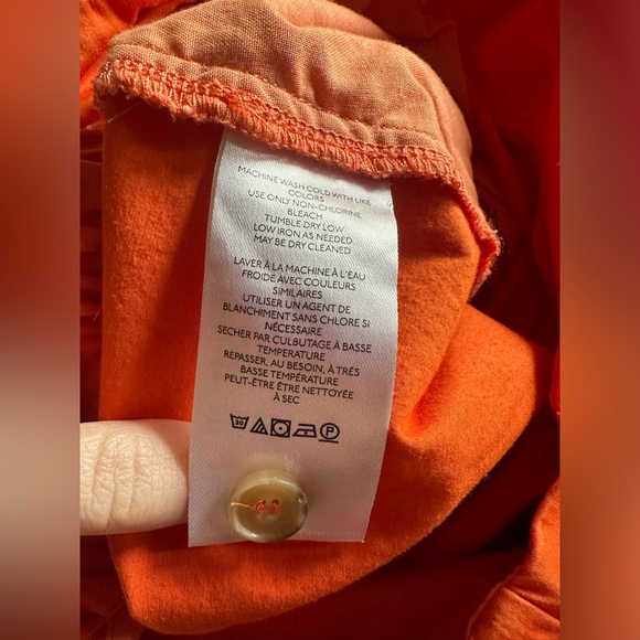 Maeve by Anthropologie utility barrel trouser pants orange size 12T - Picture 5 of 6